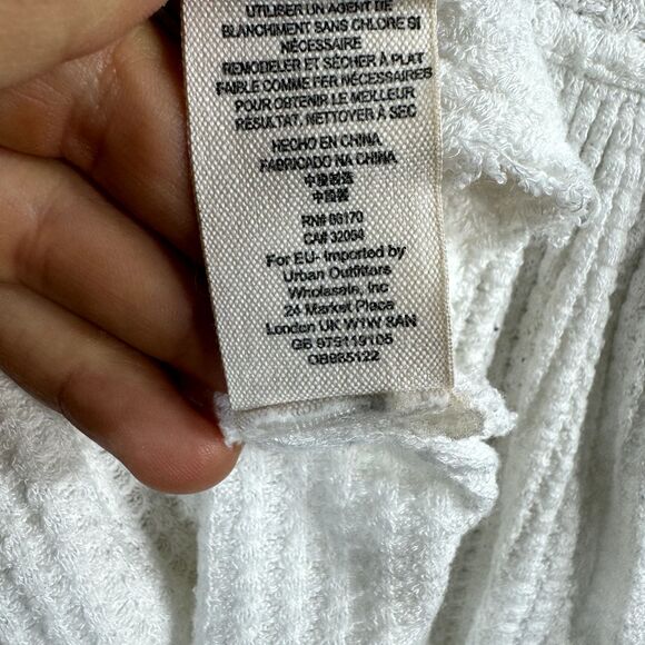 Free People Soul Mate Blouse Women's Extra Small White Blue Thermal Long Sleeve - Picture 8 of 8